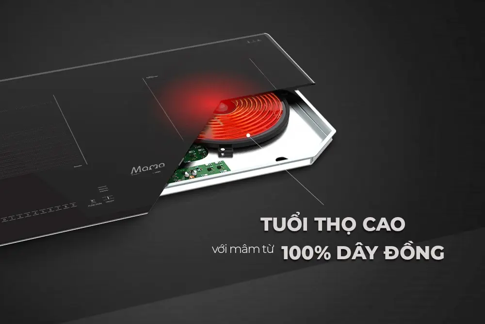 Mâm từ dây đồng của bếp điện từ đôi SUNHOUSE MMB88DY