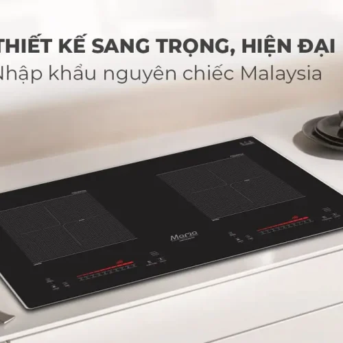 Mặt bếp hai vùng nấu của bếp điện từ đôi SUNHOUSE MMB90-PLUS