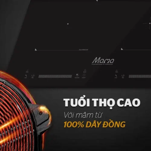 Bếp điện từ đôi SUNHOUSE MMB9201DIH với mâm từ 100% dây đồng