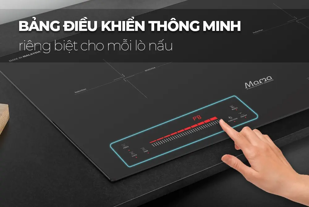 Bảng điều khiển cảm ứng bếp điện từ đôi SUNHOUSE MMB9301
