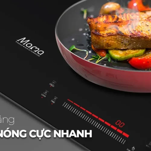 Bếp điện từ đôi SUNHOUSE MMB9301 làm nóng nhanh với chảo nấu