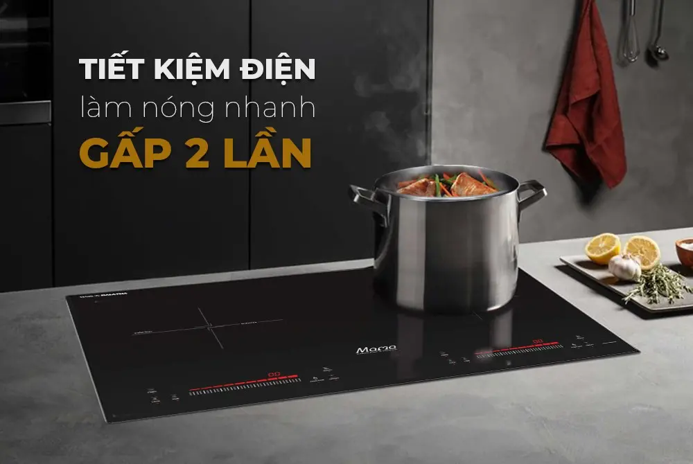 Bếp điện từ đôi SUNHOUSE MMB9301 làm nóng nhanh và tiết kiệm điện trong không gian bếp
