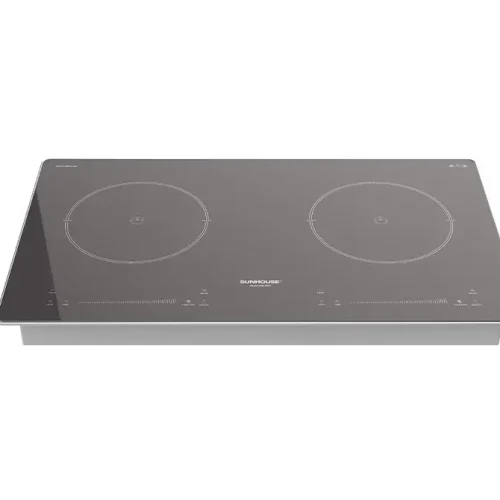 Bếp điện từ đôi SUNHOUSE SHB-28CS màu đen, toàn cảnh mặt bếp