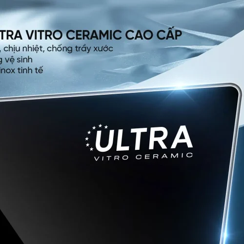 Mặt kính Ultra Vitro Ceramic của bếp điện từ đôi SUNHOUSE SHB-555DI
