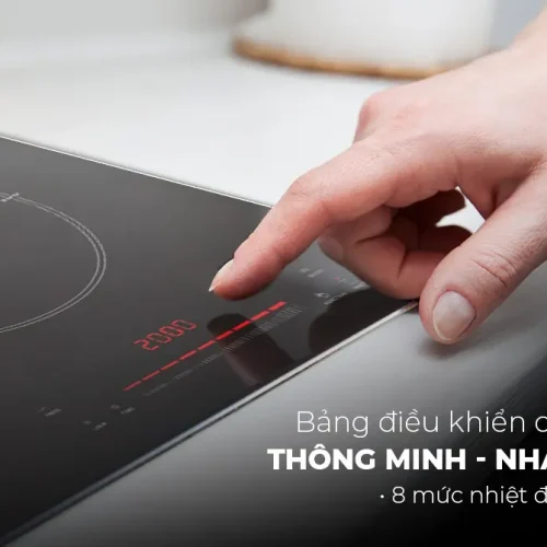 Điều chỉnh 8 mức nhiệt trên bếp điện từ đôi SUNHOUSE SHB-86TB