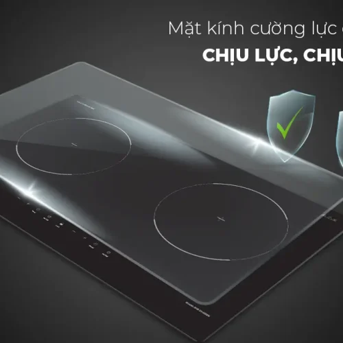Mặt kính chịu lực chịu nhiệt của bếp điện từ đôi SUNHOUSE SHB DI-68BN