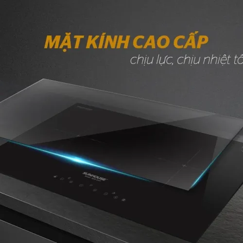 Mặt kính chịu lực chịu nhiệt của bếp điện từ đôi SUNHOUSE SHB-DI01