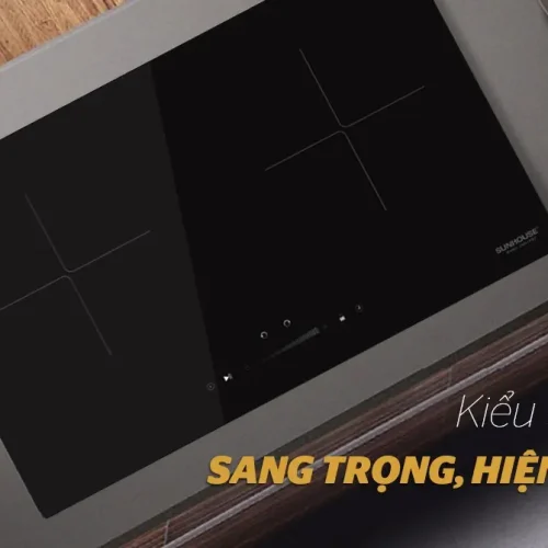 Bếp điện từ đôi SUNHOUSE SHB-DI02 lắp âm với thiết kế sang trọng hiện đại