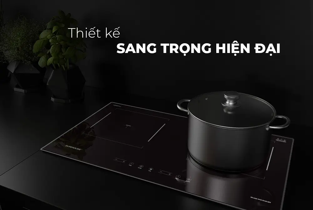 Bếp điện từ đôi SUNHOUSE SHB DI69-BN - 1800W/1800W - Ảnh 4