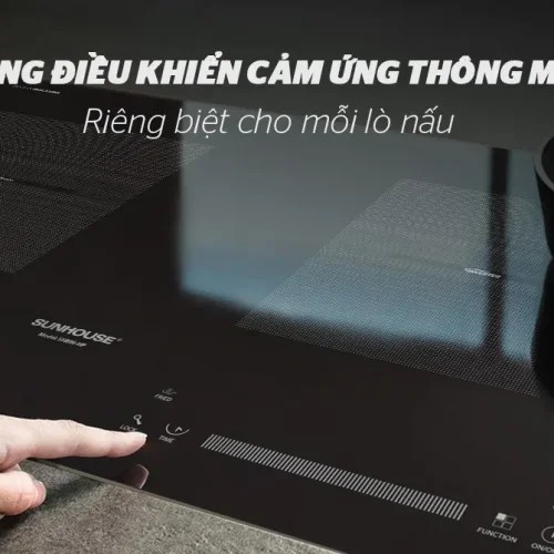 Bảng điều khiển cảm ứng của bếp điện từ đôi SUNHOUSE SHB16-HP