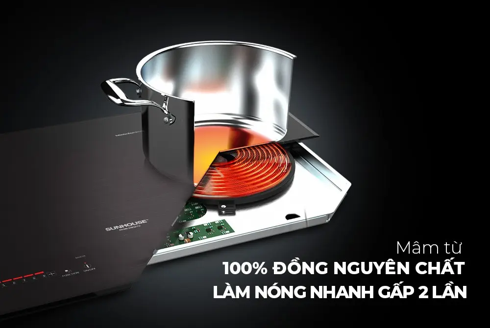 Bếp điện từ đôi SUNHOUSE SHB22-TQ - 2000W/2000W - Ảnh 7