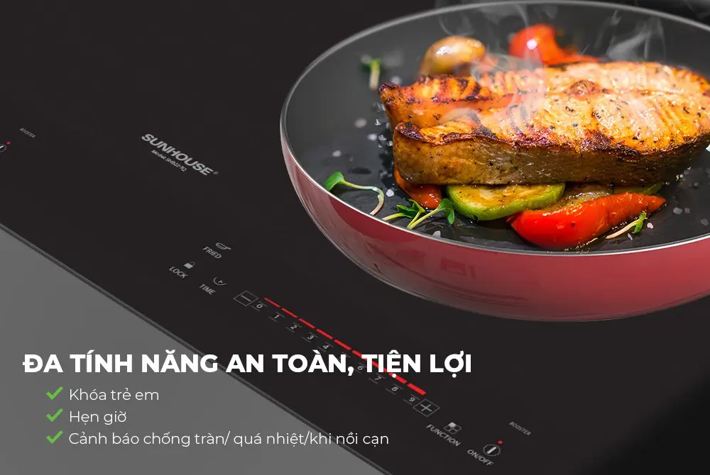 Bếp điện từ đôi SUNHOUSE SHB22-TQ - 2000W/2000W - Ảnh 8