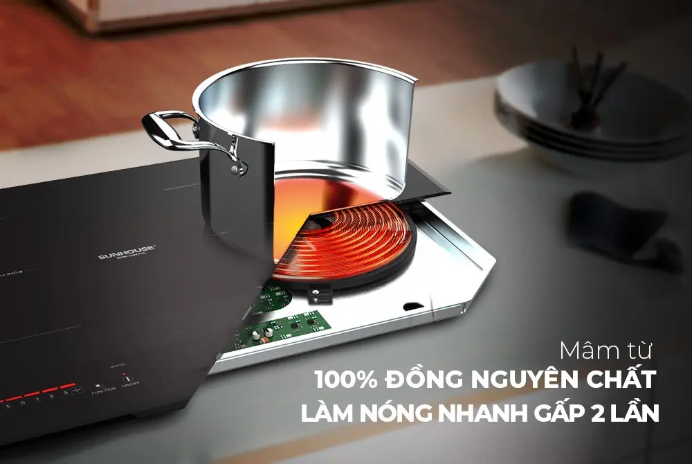 Bếp điện từ đôi SUNHOUSE SHB23-HG - 2000W/2000W - Ảnh 7
