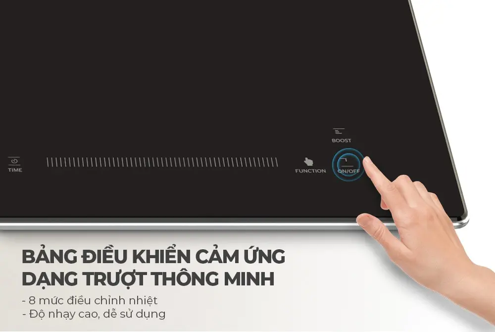 Bảng điều khiển cảm ứng trượt của bếp điện từ đôi SUNHOUSE SHB38-HP