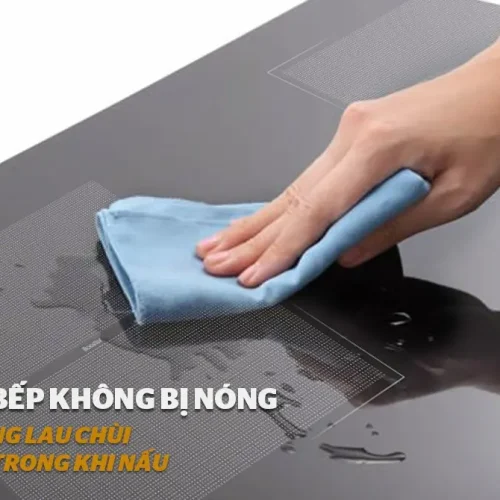 Mặt bếp điện từ đôi SUNHOUSE SHB500DI dễ lau chùi trong khi nấu