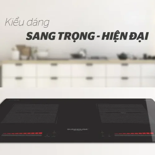 Bếp điện từ đôi SUNHOUSE SHB500DI thiết kế sang trọng hiện đại
