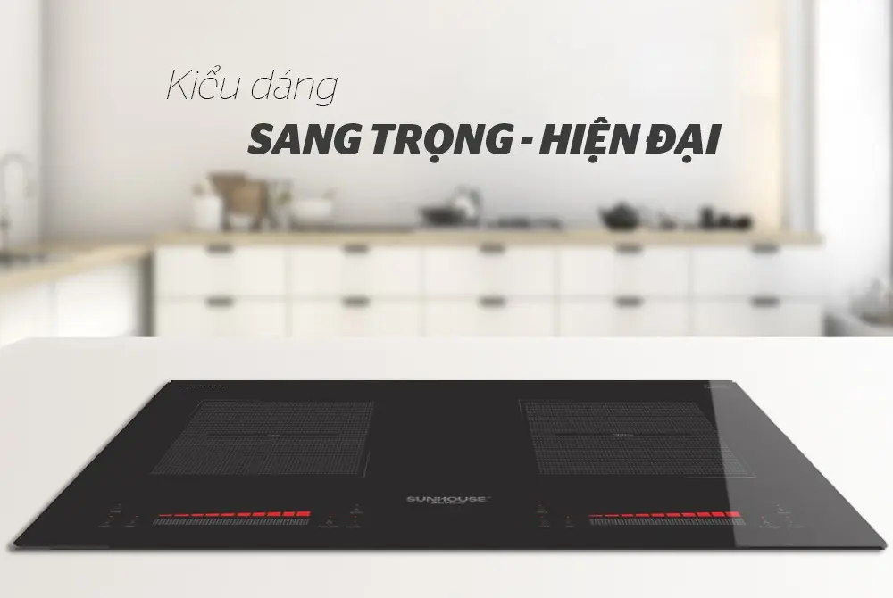 Bếp điện từ đôi SUNHOUSE SHB500DI thiết kế sang trọng hiện đại