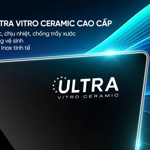 Mặt kính Ultra Vitro Ceramic của bếp điện từ đôi SUNHOUSE SHB501CS