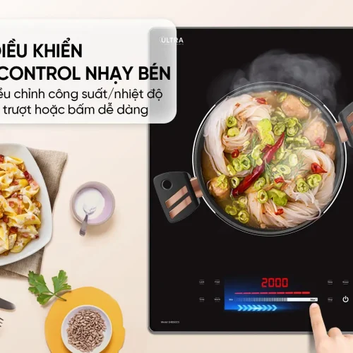 Bếp điện từ đôi SUNHOUSE SHB502CS với bảng điều khiển Slider Control 9 mức