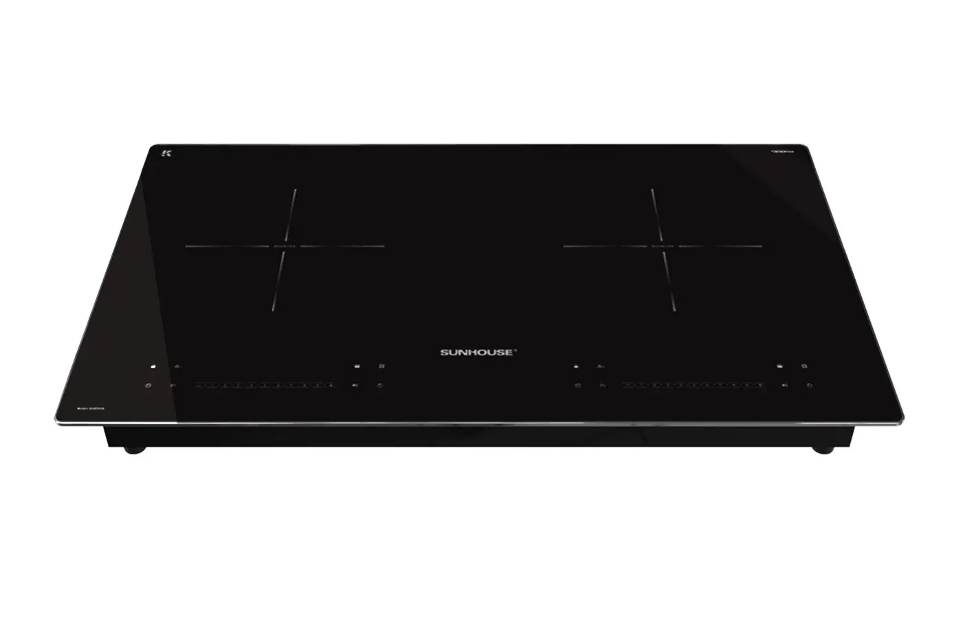Bếp điện từ đôi SUNHOUSE SHB5236 mặt kính đen góc chéo