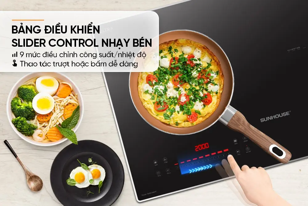 Bếp điện từ đôi SUNHOUSE SHB5266HP - 2000W/2000W - Ảnh 10