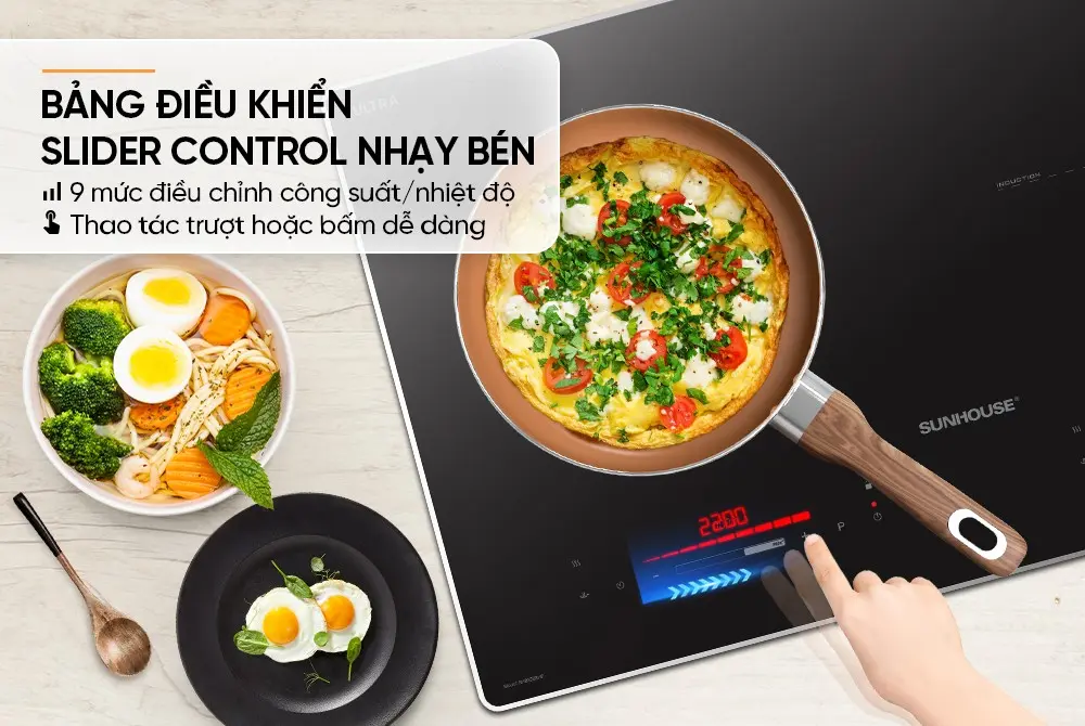 Bếp điện từ đôi SUNHOUSE SHB5288HP - 2200W/2200W - Ảnh 11