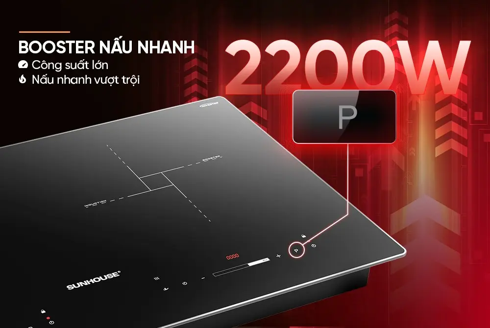 Bếp điện từ đôi SUNHOUSE SHB5288HP - 2200W/2200W - Ảnh 10