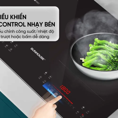 Bảng điều khiển Slider Control trên bếp điện từ đôi SUNHOUSE SHB536-HD