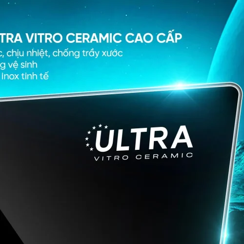 Mặt kính Ultra Vitro Ceramic của bếp điện từ đôi SUNHOUSE SHB536-HD
