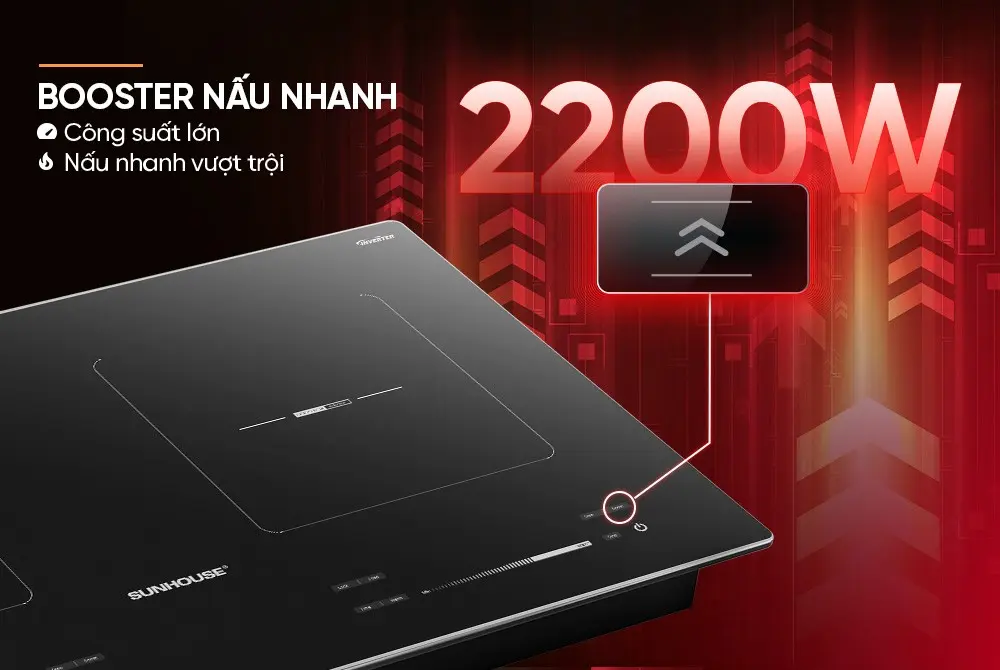 Bếp điện từ đôi SUNHOUSE SHB5599BN - 2200W/2200W - Ảnh 10
