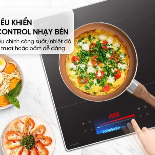 Bảng điều khiển Slider Control của bếp điện từ đôi SUNHOUSE SHB579-HD