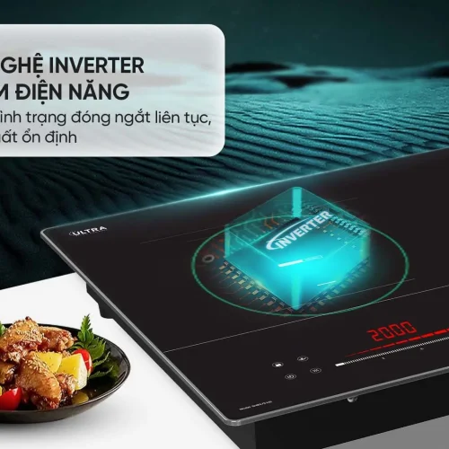 Công nghệ Inverter tiết kiệm điện trên bếp điện từ đôi SUNHOUSE SHB579-HD