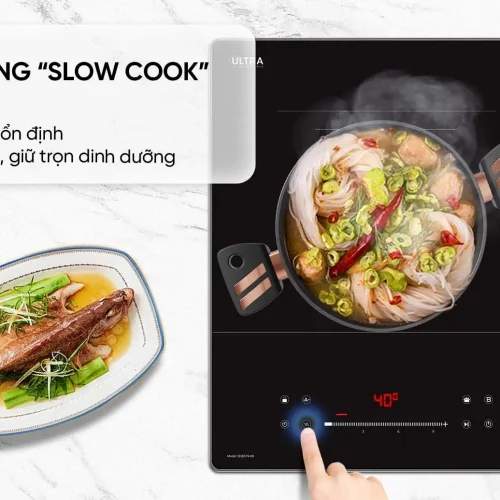 Bếp điện từ đôi SUNHOUSE SHB579-HD với tính năng Slow Cook
