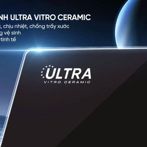 Mặt kính Ultra Vitro Ceramic của bếp điện từ đôi SUNHOUSE SHB585PRO