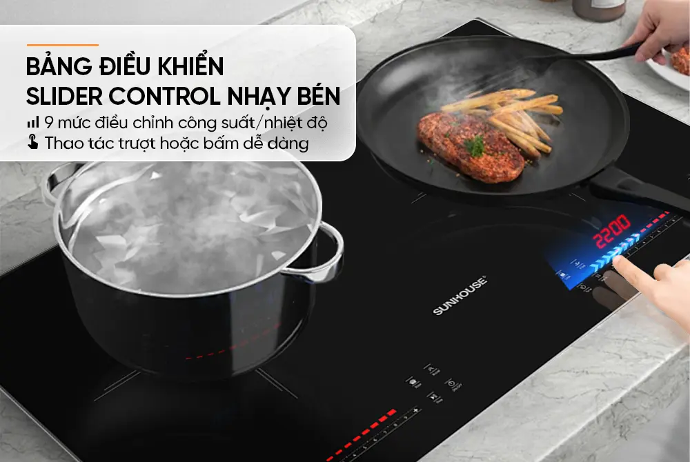 Bếp điện từ đôi SUNHOUSE SHB586 - 2200W/2200W - Ảnh 9