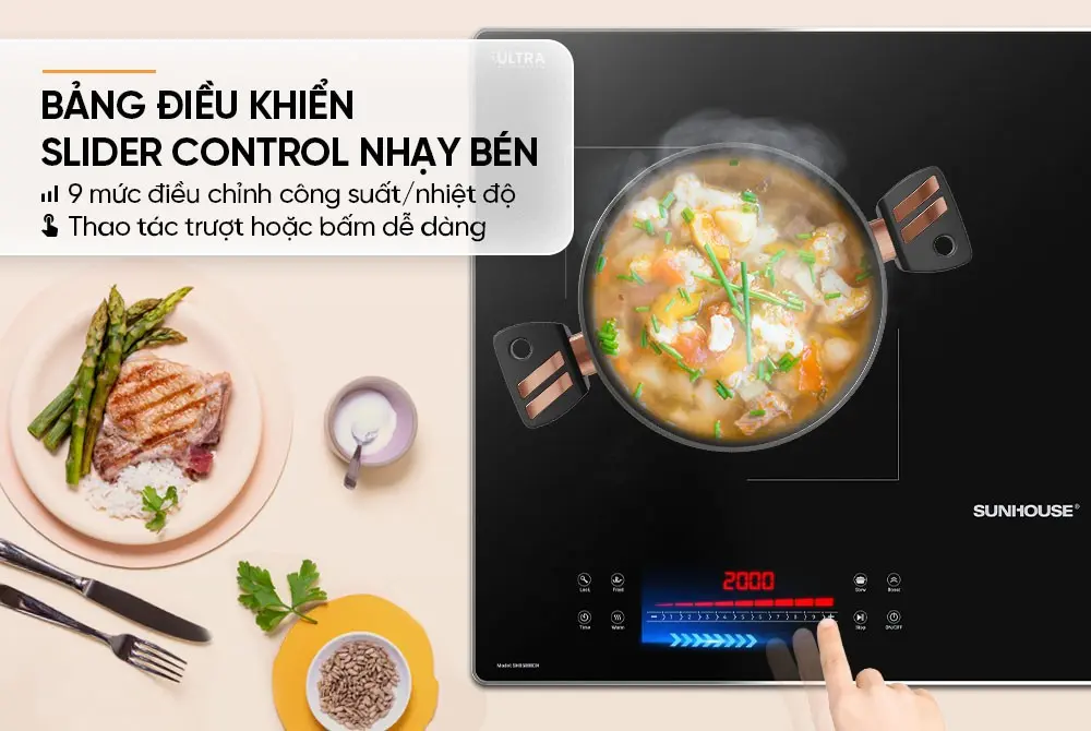 Bếp điện từ đôi SUNHOUSE SHB5888DH - 2200W/2200W - Ảnh 9