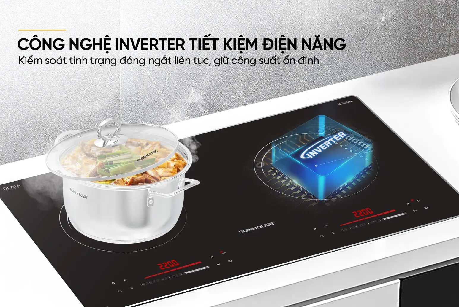 Bếp điện từ đôi SUNHOUSE SHB589 - 2200W/2200W - Ảnh 12