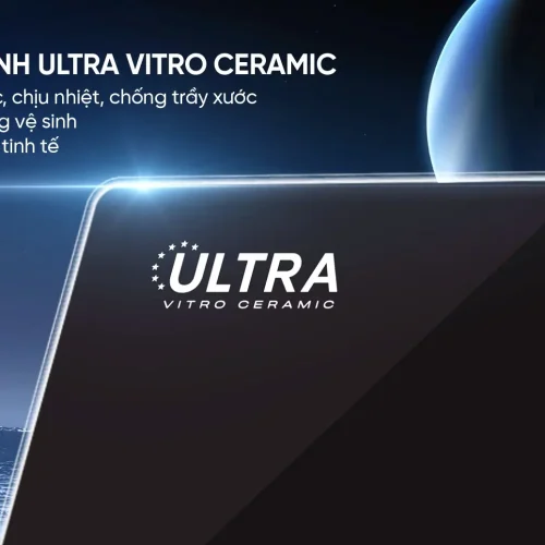 Mặt kính Ultra Vitro Ceramic của bếp điện từ đôi SUNHOUSE SHB589
