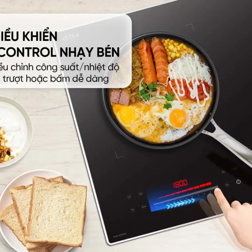 Bảng điều khiển Slider Control bếp điện từ đôi SUNHOUSE SHB598DI
