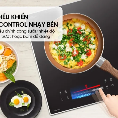 Bảng điều khiển Slider Control 9 mức của bếp điện từ đôi SUNHOUSE SHB5999DH