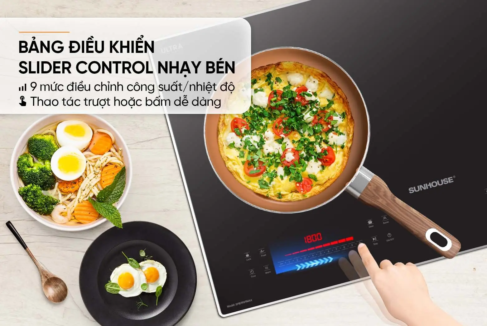 Bếp điện từ đôi SUNHOUSE SHB5999MAX - 2000W/2000W - Ảnh 11