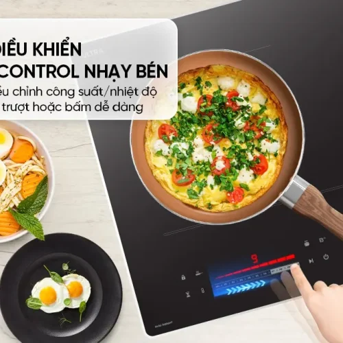 Bếp điện từ đôi SUNHOUSE SHB599HT với bảng điều khiển Slider Control nhạy bén