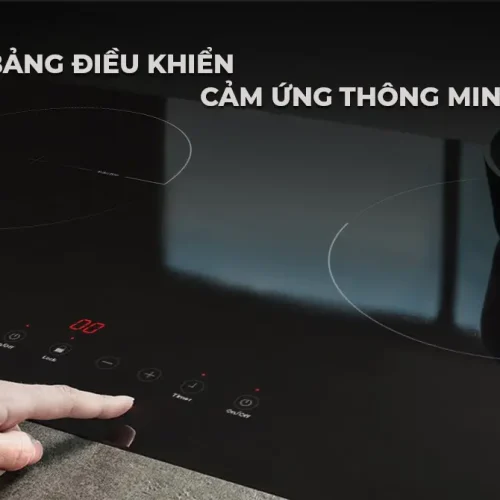 Bảng điều khiển cảm ứng thông minh của bếp điện từ đôi SUNHOUSE SHB68-DY