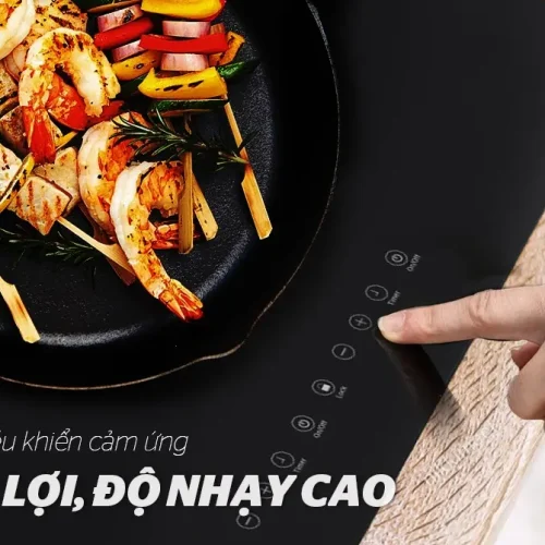 Bảng điều khiển cảm ứng của bếp điện từ đôi SUNHOUSE SHB8100