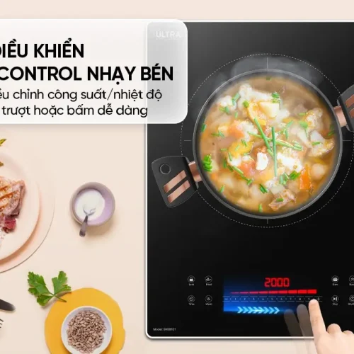 Bảng điều khiển Slider Control của bếp điện từ đôi SUNHOUSE SHB8101