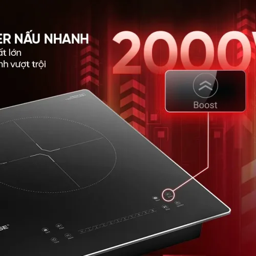 Bếp điện từ đôi SUNHOUSE SHB8101 với tính năng Booster 2000W