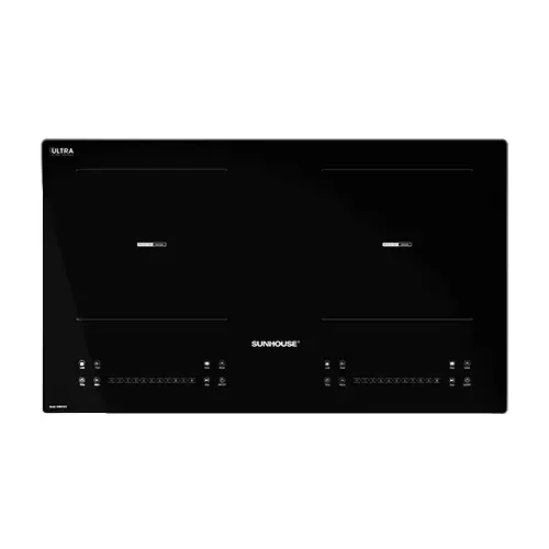 Bếp điện từ đôi SUNHOUSE SHB81012 mặt kính đen, góc nhìn chính diện