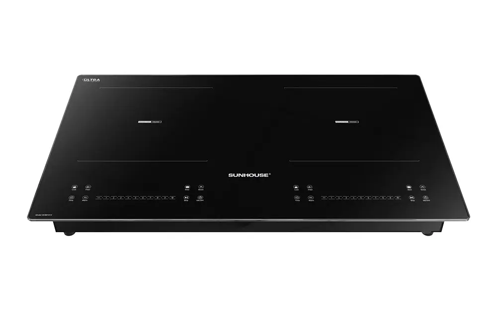 Bếp điện từ đôi SUNHOUSE SHB81012 mặt kính đen góc chính diện