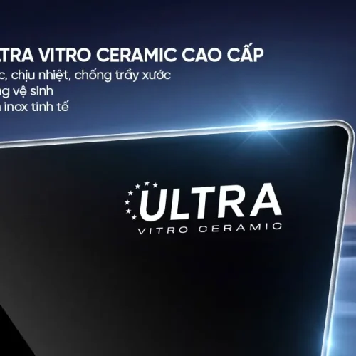 Mặt kính Ultra Vitro Ceramic cao cấp của bếp điện từ đôi SUNHOUSE SHB81022
