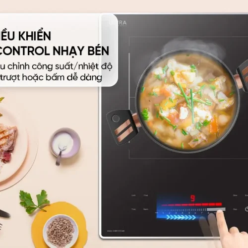 Bếp điện từ đôi SUNHOUSE SHB81272-MD mặt trên với bảng điều khiển cảm ứng